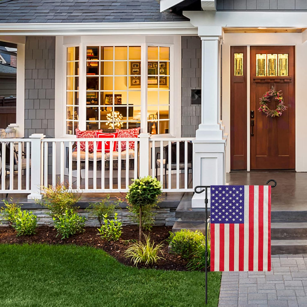 American Garden Flag Small American Flag Double Sided 12×18 Inch Weatherproof Patriotic Usa Garden Flags Outside Thick Burlap Stars And Stripes Flags For Outdoor Yard Patio Lawn Decor
