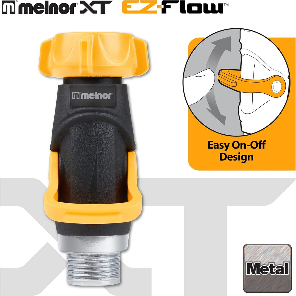 Melnor 65171Amz Lever Flow Through Valve Connector Bundle, 1 Count (Pack Of 1), Yellow, Black, Grey