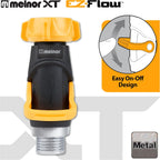 Melnor 65171Amz Lever Flow Through Valve Connector Bundle, 1 Count (Pack Of 1), Yellow, Black, Grey