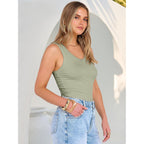 ANRABESS Tank Tops for Women V Neck Ribbed Knit Slim Fitted Sleeveless Basic Tee Tanks Casual Summer Clothes 2026