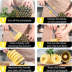 Pineapple Corer, [Upgraded, Reinforced, Thicker Blade] Newness Premium Pineapple Corer Remover, Stainless Steel Pineapple Core Remover Tool For Home & Kitchen With Sharp Blade For Diced Fruit Rings