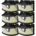 Aootek Solar Motion Sensor Lights Outdoor 120 Leds, Black, 6 Pack | Lights Reflector, 270° Wide Angle, Ip65 Waterproof, Step Lights For Front Door, Yard, Garage, Deck