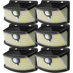 Aootek Solar Motion Sensor Lights Outdoor 120 Leds, Black, 6 Pack | Lights Reflector, 270° Wide Angle, Ip65 Waterproof, Step Lights For Front Door, Yard, Garage, Deck
