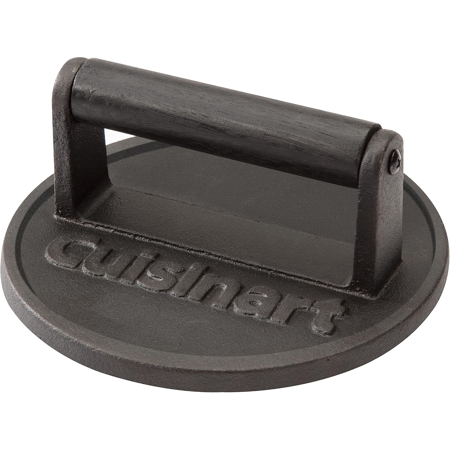 Cuisinart 6.5" Cast Iron Smashed Burger Press, Round Flat Edge Grill Press For Crispy Smash Burgers, Burger Tool For Grill And Griddle Accessories, For Bbqs And Tailgates