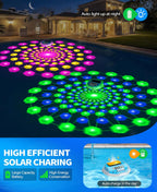 Luxblue Floating Solar Pool Thermometer With Dynamic Light Show | Large Lcd Digital Screen - Easy To Read, ±0.5℉ Accuracy, Ip68 Waterproof Pool Water Temperature Gauge For Pool, Spas & Pond