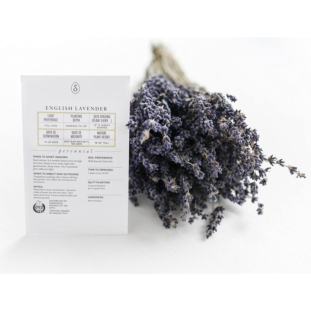 Sereniseed Certified Organic Herb Seeds (10-Pack) – Non Gmo, Heirloom – Seed Starting Video - Basil, Cilantro, Oregano, Thyme, Parsley, Lavender, Chives, Sage, Dill Seeds For Indoor & Outdoor Planting