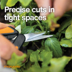 Fiskars 6" Pruning Scissors For Flower Stems, Herbs, Buds, And Small Plants, Garden Snips With Stainless Steel Blades, Gardening Trimmers With Comfortable Handle