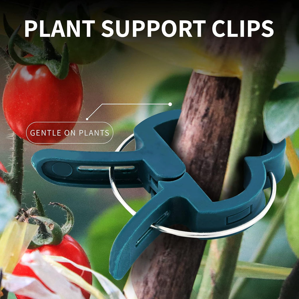 Plant Clips 40 Piece Green Gentle Gardening Plant & Flower Lever Loop Gripper Clips, Tool For Supporting Or Straightening Plant Stems, Stalks, And Vines, Garden Clips, By Rampro