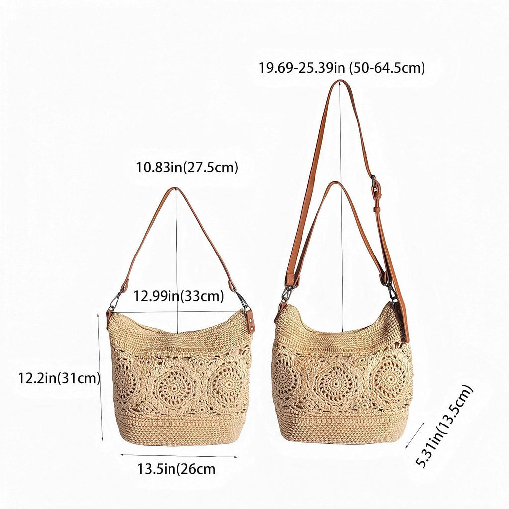 Eiyye Boho Crochet Crossbody Bag Women Handmade Hobo Purse Large Tote Bag For Summer Beachtravel Daily Use