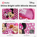 Disney Minnie Mouse Girls Backpack For Elementary Kindergarten, Medium 12L | Glitter Water-Stain-Tear-Resistant, Lightweight 350G, Ergonomic Padded Adjustable Strap, Chest Strap Support Large Capacity