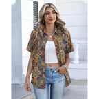 Button Down Shirts for Women Short Sleeve Collared Tops Dressy Casual V Neck Blouses