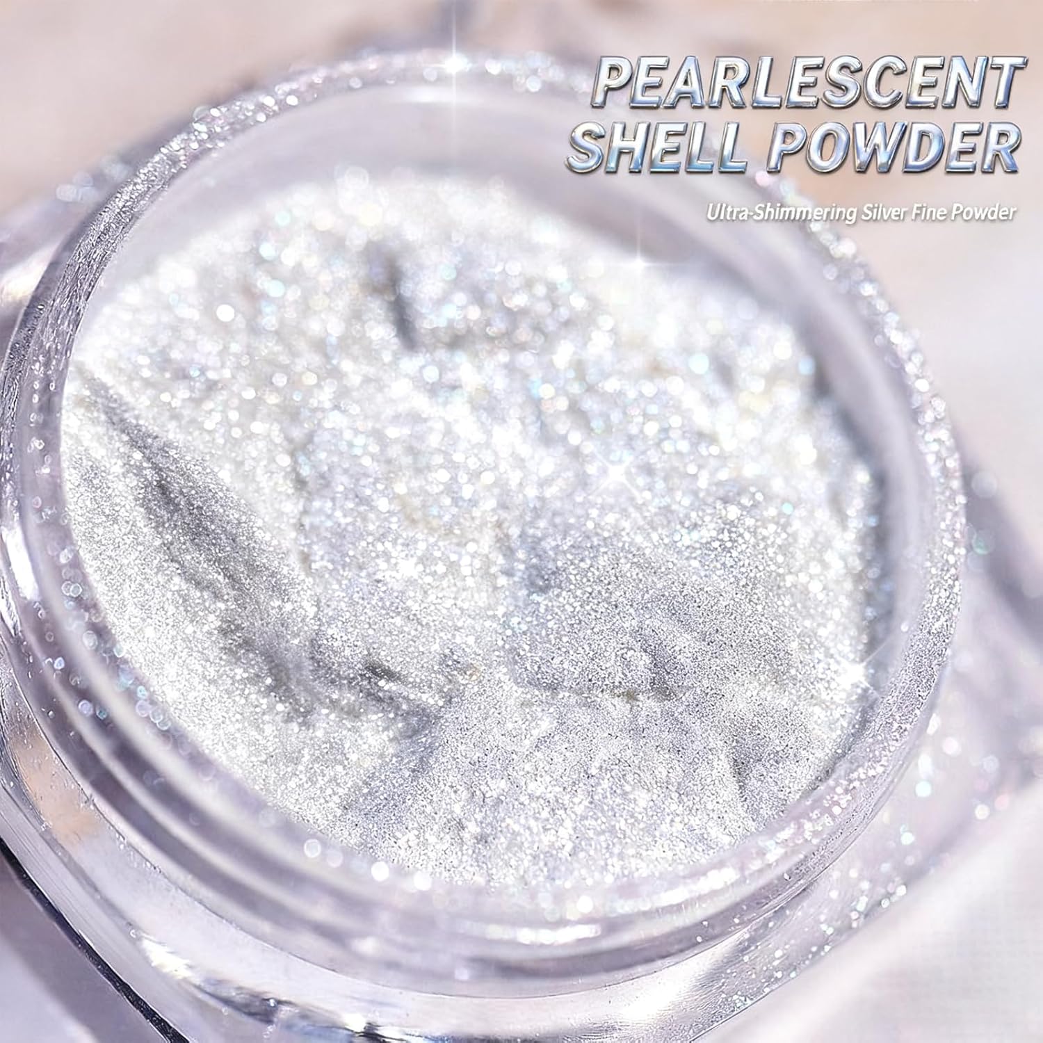 White Pearl Chrome Nail Powder, Iridescent Aurora Chrome Powder Metallic Mirror Effect, Pearlescent Mermaid Dip Powder Nail Art Decoration, Chrome Powder for Nails, Nail Charms, 3g(300+ Nails)