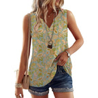 Micoson Tank Tops for Women 2026 Summer Casual V Neck Sleeveless Tops Loose Flowy Button Down Boho Tshirt