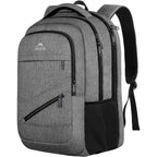 Matein Travel Laptop Backpack, 17 Inch Tsa Approved Carry On Work Bag | College School Bookbag With Trolley Sleeve, Large Business Computer Bag With Anti Theft Pocket, Grey Rucksack For Men Women