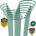 12 Pack Tall Snake Plant Support Stakes – 10" W X 24" H Half Round Peony Cages And Supports For Indoor And Outdoor Plants – Plant Cage Ring Support For Flower - Peony, Tomato, Hydrangea, Rose Bush