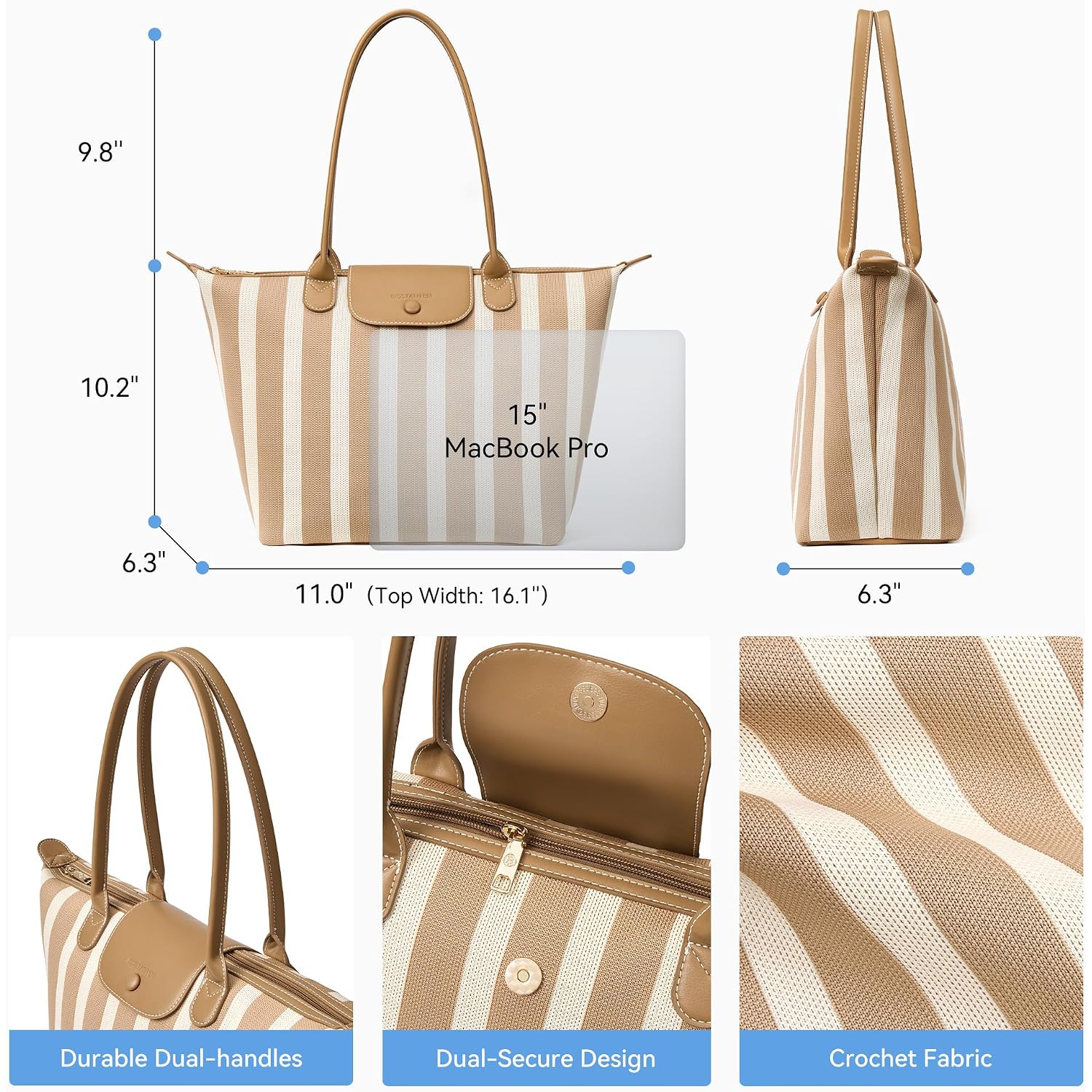 Bostanten Large Tote Bags For Women Summer Beach Bag Travel Shoulder Handbag Lightweight Purses For Vacation Commute Everyday