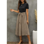 Zattcas Women 2026 Summer Dress Short Sleeve Ribbed Teacher Church Modest Business Casual Work Outfits Midi Dress
