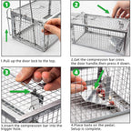 Kensizer Humane Rat Trap, Small Mouse Traps 10.5" L X 5.5" W X 4.5" H | Chipmunk Rodent Trap, Indoor And Outdoor, Mouse Voles Hamsters, Live Cage Catch And Release, 1-Pack