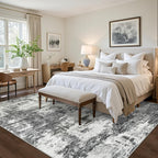 8x10 Area Rugs for Living Room: Abstract Washable Rug with Anti-Slip Backing Non-Shedding Stain-Resistant Soft Modern Large Carpet for Bedroom Dining Room Farmhouse Nursery Home Office Black
