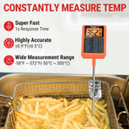Temppro Tp510 Waterproof Digital Candy Thermometer With Pot Clip, 10" Long Probe Instant Read Food Cooking Meat Thermometer For Grilling Bbq Deep Fry Oil Fathers Day Gift (Previously Thermopro)