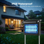 Solar Bug Zapper Outdoor, 4500V Mosquito Zapper Fly Trap For Patio | 10W Solar Panel, Ipx5 Waterproof, Auto Mode, Solar Powered, Usb C Charging, Electric Rechargeable Mosquito Killer For Garden
