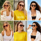 Sojos Classic Square Polarized Sunglasses For Women Oversized Trendy Retro Uv Protection Shade Sj2640