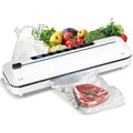 Vacuum Sealer Machine 75Kpa Food With 6-In-1 Dry/Moist Modes & Digital Timer, Compact Lightweight Design, Built-In Cutter + 10 Bags (White)
