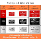 No Soliciting Sign For Front Door, (2 Pack) Self-Adhesive No Soliciting Sign For House, 9 X 6 Inches Aluminum Metal Signs For Yard (Black/White, Large 9 X 6 Inches)
