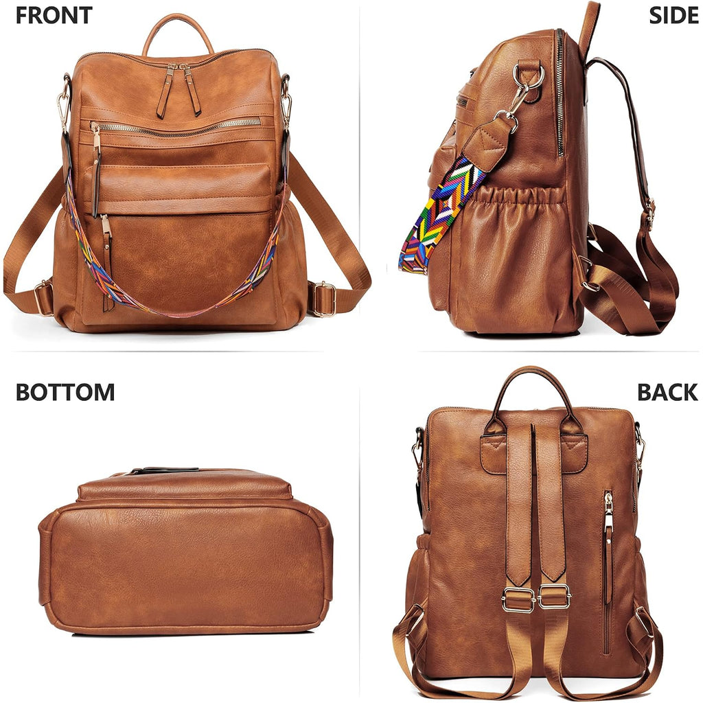 Dora & Liz Womens Backpack Purse Leather Backpack Purse For Women Travel Fashion Backpack Designer Ladies Shoulder Bags