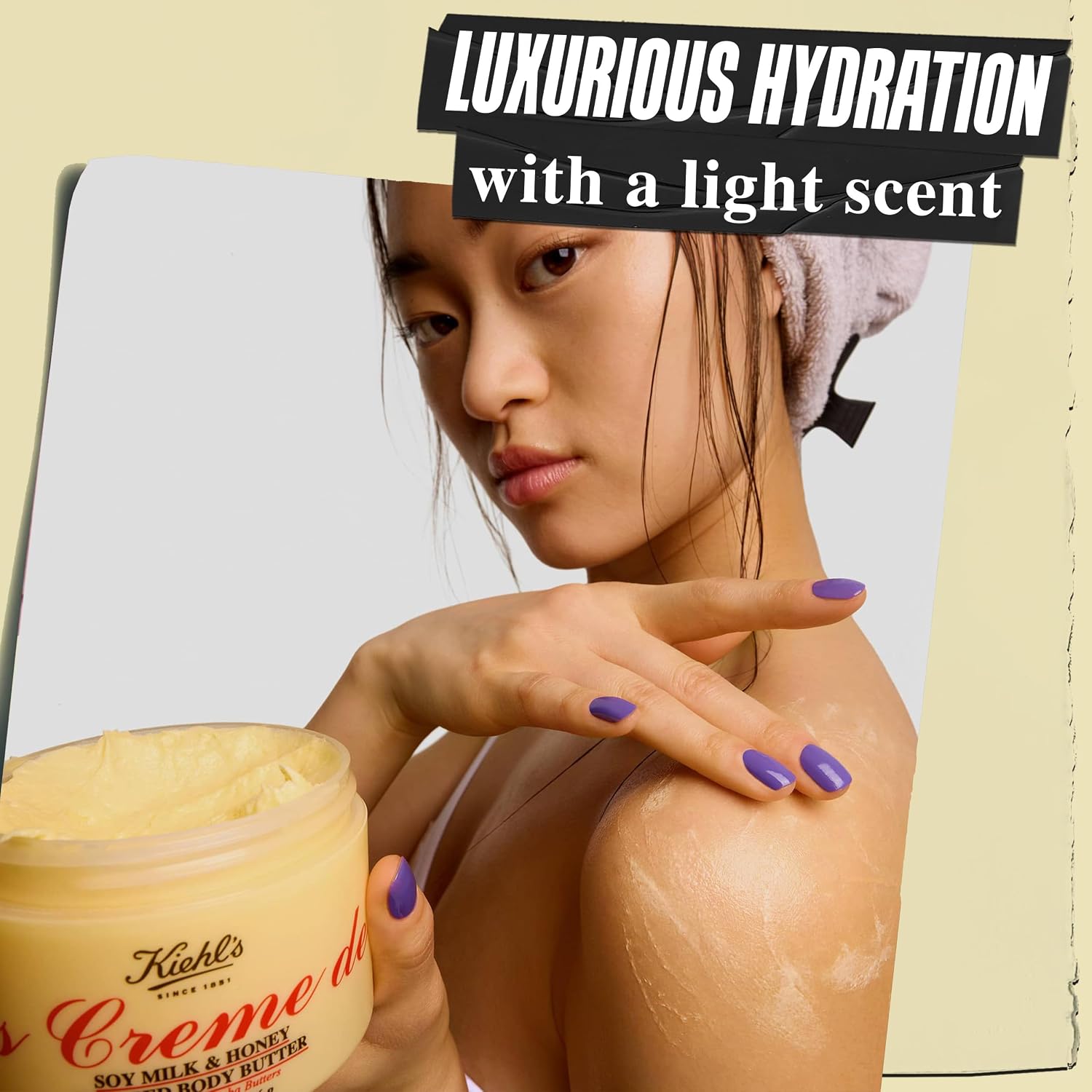 Kiehl'S Creme De Corps Whipped Body Butter, Gentle Body Lotion That Nurtures And Moisturizes The Skin, Infused With Soy Milk And Honey, Provides Rich 24-Hour Hydration, For All Skin Types - 8 Oz