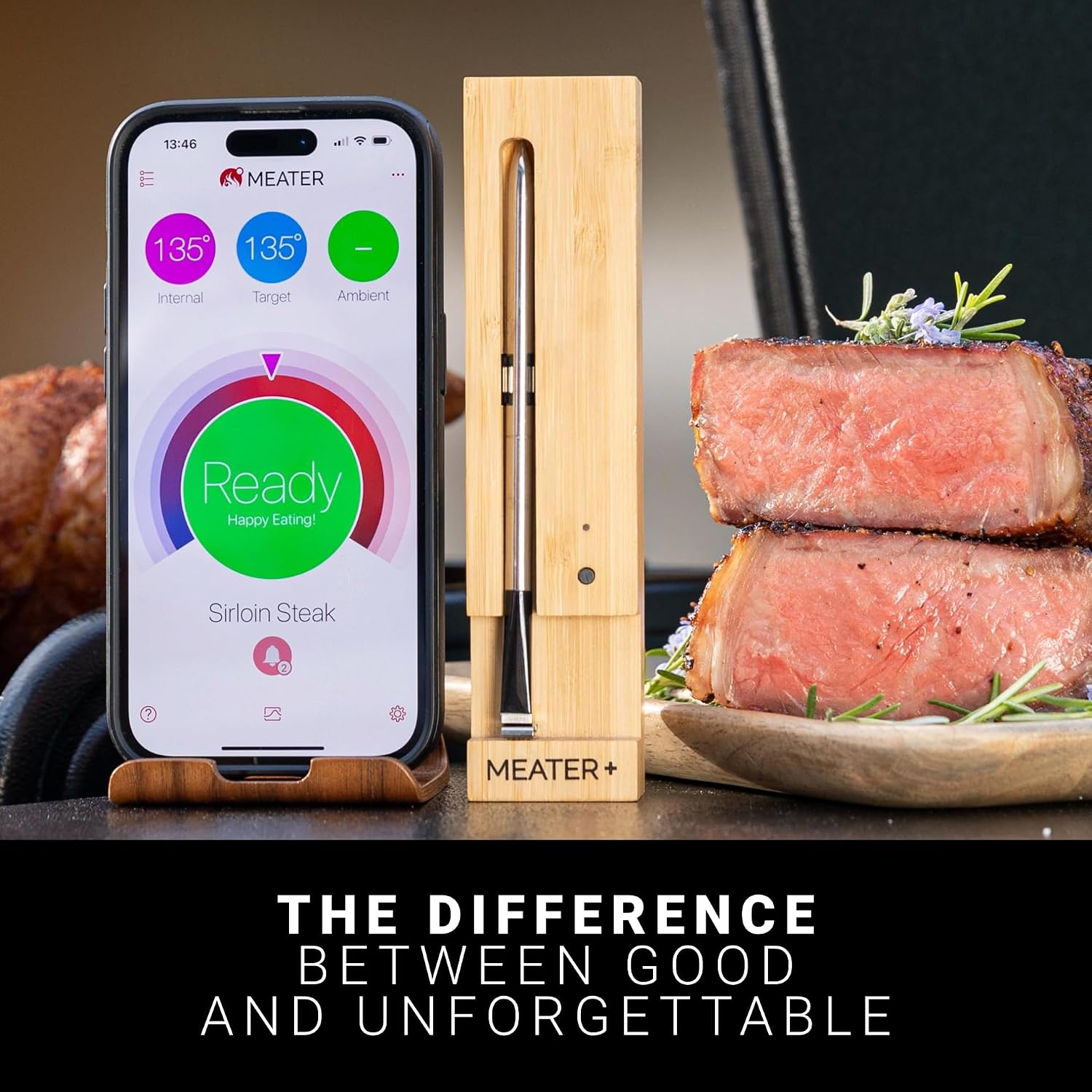 Meater Plus: Smart Bluetooth Wireless Meat Thermometer Digital | Bbq, Grill, Oven, Smoker, Air Fryer, Kitchen | Perfect For Steak, Chicken, Turkey, And More | Delicious Recipes In App