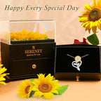 Sereney Preserved Sunflower Gifts for Women, Sunflower Necklace You are My Sunshine as Mothers Day Gift for Mom, Silver Necklace Anniversary Birthday Gifts for Wife Daughter Girlfriend