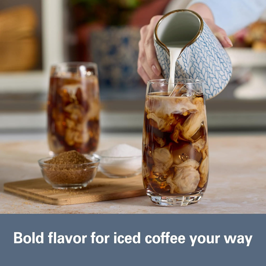 Hamilton Beach 2-Way Drip Coffee Maker & Single Serve Coffee Machine | Hot & Iced Coffee Maker| 12 Cup Glass Carafe| Aquaflow Showerhead | Auto Pause & Pour | Kitchen Makeover Blue |47502J