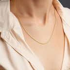 KROMPG Necklace 14k Gold Chain for Women 2mm Rope Gold Chain Necklace Womens Men Non-Tarnish & Dainty Necklaces for Women Men All Lengths 16-26 Inches