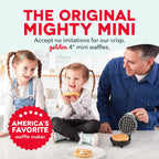 Dash Mini Waffle Maker- Compact Electric Iron for Creative Homemade Treats - Nonstick Surface - Easy-to-Clean - Perfect for Kids & Families - Aqua