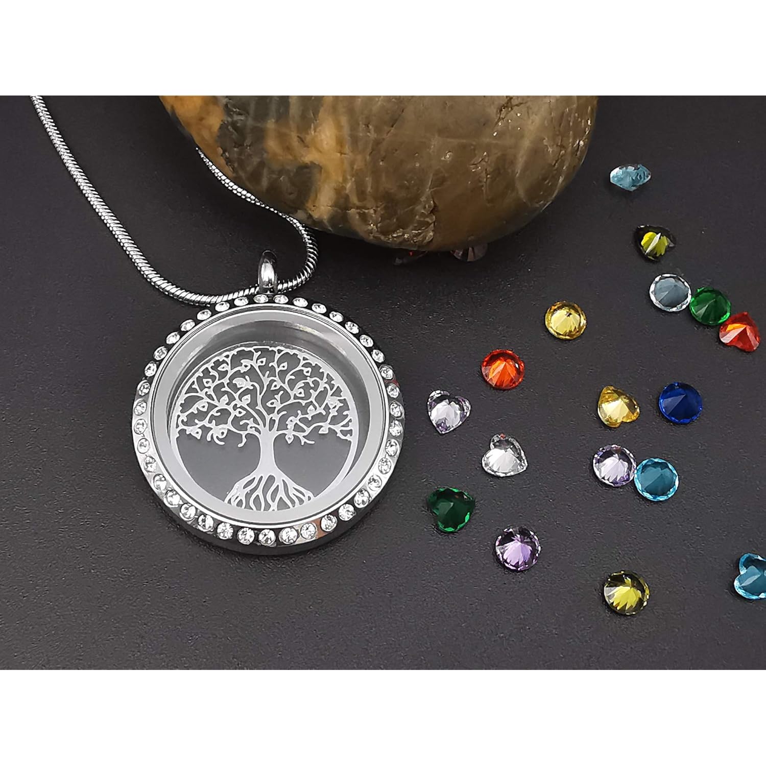 GOKING Family Tree of Life Floating Locket