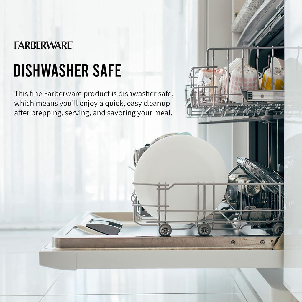 Farberware Large Cutting Board, Dishwasher- Safe Plastic Chopping Board For Kitchen With Easy Grip Handle, 11In By 14In, White