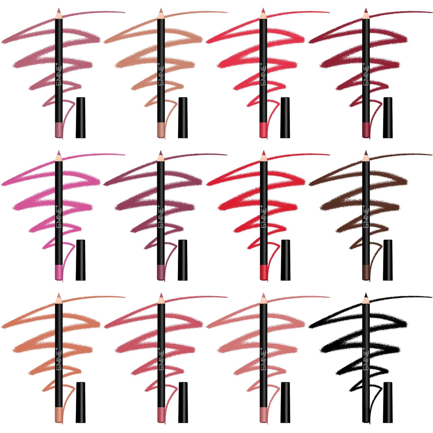 IS'MINE Matte Lip Liner Set - 12 Assorted Colors High Pigmented Natural Lip Makeup Soft Pencils Longwear Smooth Ultra Fine (Color Set -1)
