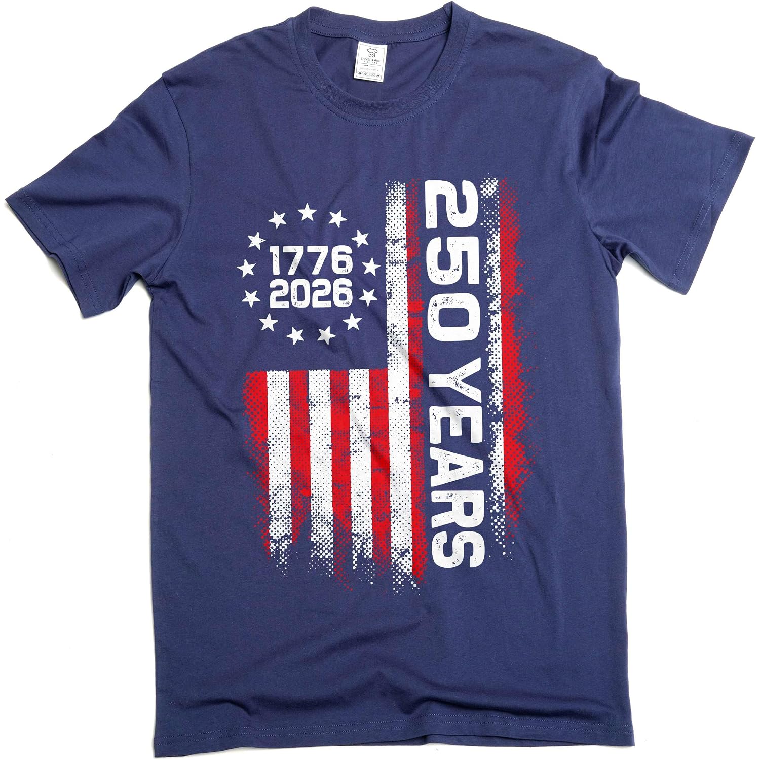 Silver Lake T-Shirts 4Th Of July Us 250 Years Birthday T-Shirt Independence Day Flag 1776-2026 Freedom Tee