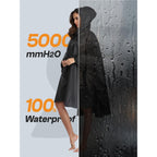 Saphirose Adult Rain Poncho Waterproof Hooded Zipper Raincoat With Pockets | Oeko-Tex Certified 100% Polyester, Lightweight Packable Storage Pouch, Heat-Sealed Seams, Quick-Dry For Outdoor Hiking
