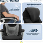Serta Bryce Executive Office Chair - Ergonomic Computer Deskchair With Lumbar Technology - Adjustable Height - Memory Foam Body Pillows - 360° Swivel Rolling Base - Bonded Leather - Black