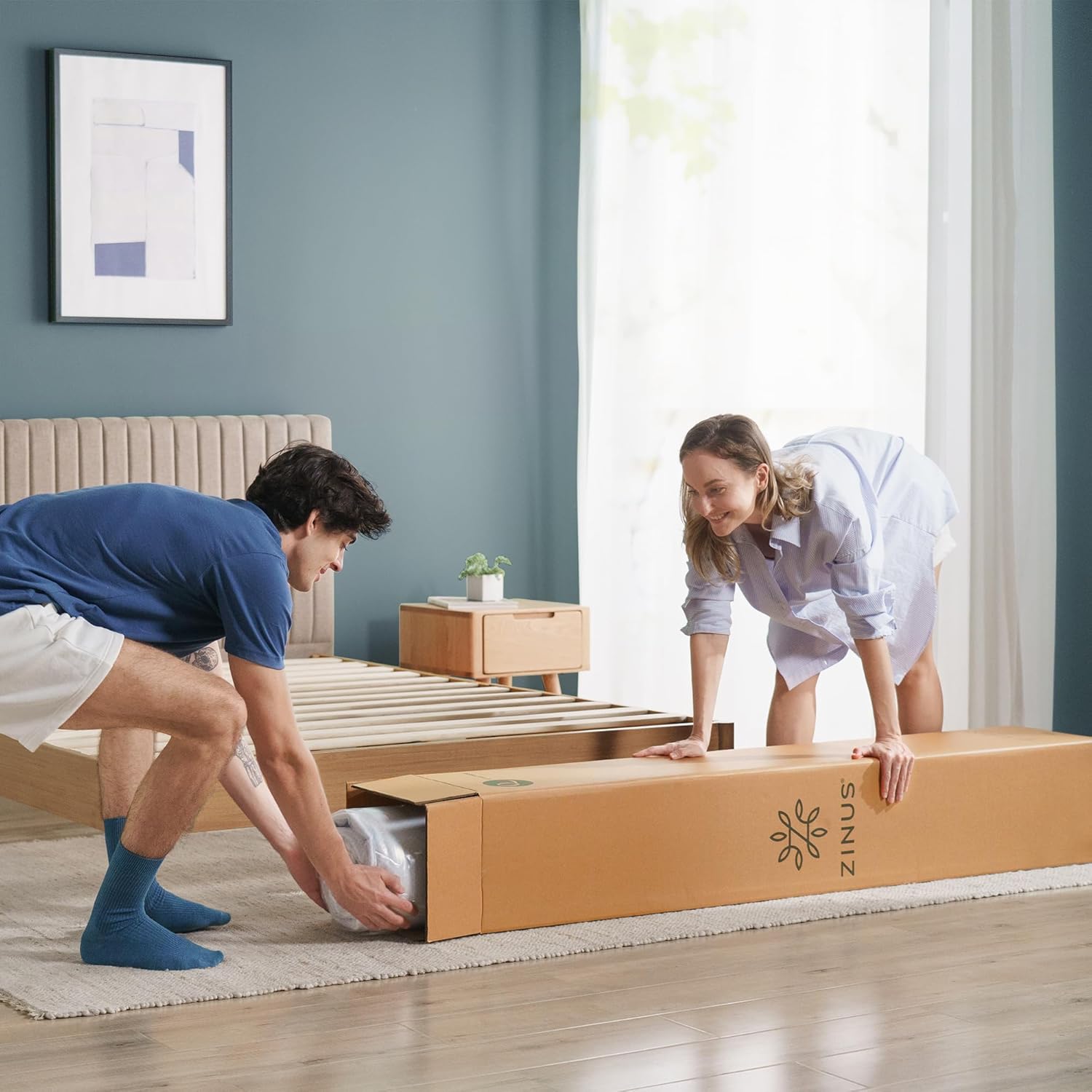 Zinus 8 Inch Green Tea Cooling Memory Foam Mattress [New Version], Twin, Fiberglass Free, Medium Firmness, Cooling Gel Foam, Certified Safe Foams & Fabric, Mattress in A Box