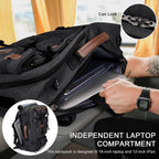 Witzman Travel Backpack For Men 40L Large Carry-On Airline Approved | Canvas 3 In 1 Duffle Luggage Bag Fits 16“ Laptop, Shoe Compartment, For Weekend Getaway, Overnight Trip