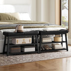 Shoe Bench, 3-Tier Shoe Rack, Entryway Bench With Storage And Cushion, For Hallway, Foyer, Bedroom, Black Hx02Bb