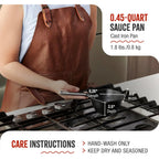 Victoria 0.5-Quart Cast Iron Saucepan, Small Cast Iron Melting Pot Seasoned With Flaxseed Oil, Made In Colombia, Black