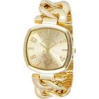 U.S. Polo Assn. Women’S Gold-Tone Chain Bracelet Watch – 38Mm Square Case, Rhinestone Dial, Adjustable Link Strap, Elegant Quartz Dress Watch With Gift-Box