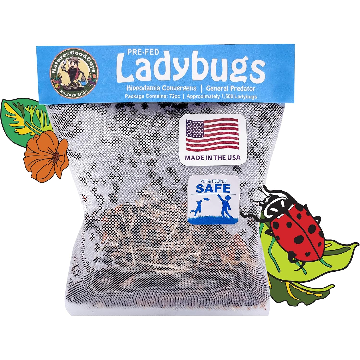 Natures Good Guys 1500 Live Ladybugs - Good Bugs- Ladybugs - Guaranteed Live Delivery!