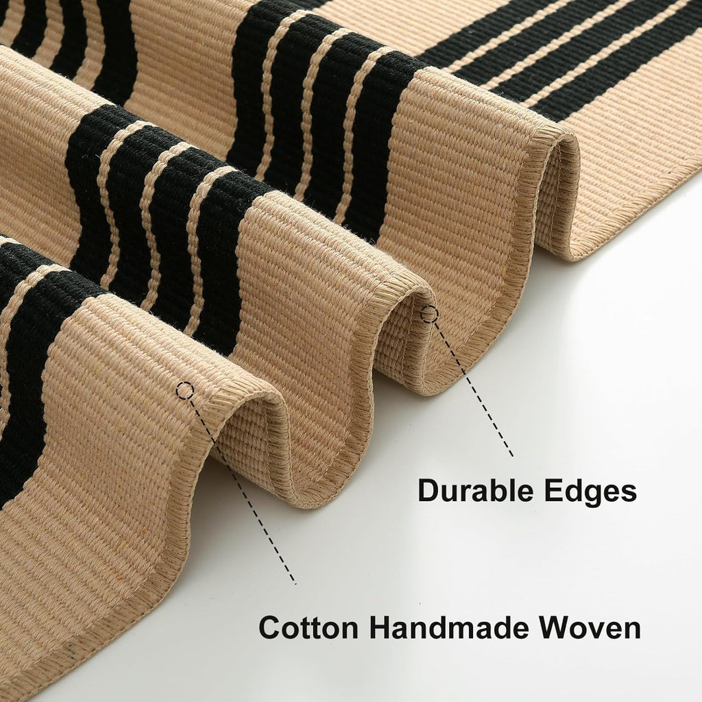 OJIA Front Door Mat 24"x51", Machine Washable Porch Rug Outdoor Door Mat Striped Entryway Rugs Indoor Outdoor Rugs Cotton Woven Entry Rug for Kitchen/Bathroom/Farmhouse/Home Entrance