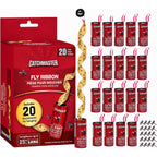 Catchmaster Fly Ribbon 20-Pack, Bug & Fly Traps Outdoor And Indoor, Premium Adhesive Sticky Strips & Gnat Hanging Strips, Bulk Flying Insect Paper Rolls, Pesticide-Free Home Pest Control