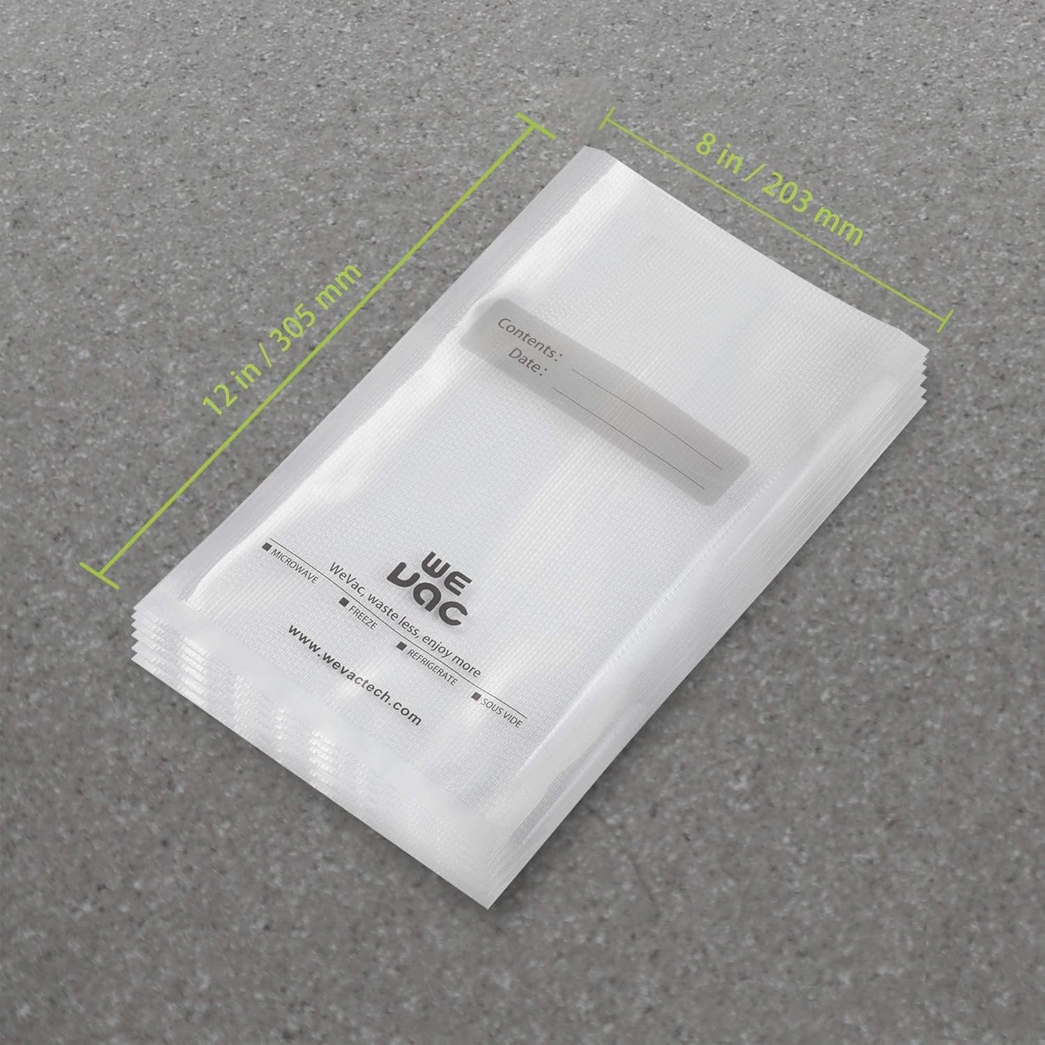 Wevac Vacuum Sealer Bags 100 Quart 8x12 Inch for Food Saver, Seal a Meal, Weston. Commercial Grade, BPA Free, Heavy Duty, Great for vac storage, Meal Prep or Sous Vide